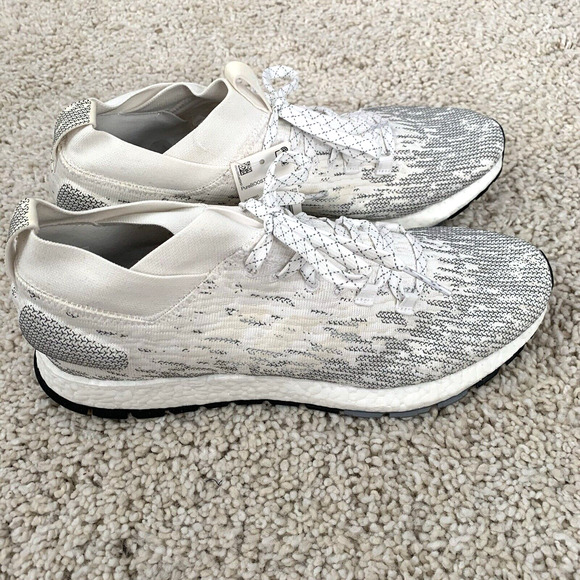 adidas PureBoost RBL Mens 12.5 Raw White Grey Running Pull-On Lace Ups NEW - Picture 5 of 9